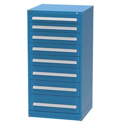 Vidmar - 8 Drawer, 344 Compartment Bright Blue Steel Modular Storage Cabinet - Exact Tool & Supply