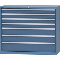 LISTA - 7 Drawer, 99 Compartment Bright Blue Steel Modular Storage Cabinet - Exact Tool & Supply