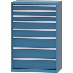 LISTA - 8 Drawer, 84 Compartment Bright Blue Steel Modular Storage Cabinet - Exact Tool & Supply