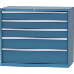 LISTA - 5 Drawer, 99 Compartment Bright Blue Steel Modular Storage Cabinet - Exact Tool & Supply