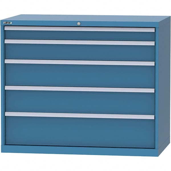 LISTA - 5 Drawer, 99 Compartment Bright Blue Steel Modular Storage Cabinet - Exact Tool & Supply