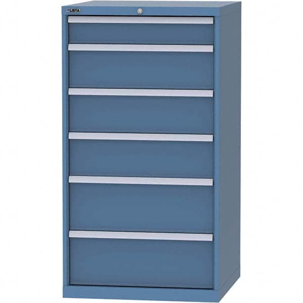 LISTA - 6 Drawer, 45 Compartment Bright Blue Steel Modular Storage Cabinet - Exact Tool & Supply