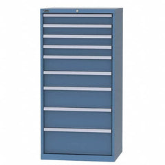 LISTA - 8 Drawer, 124 Compartment Bright Blue Steel Modular Storage Cabinet - Exact Tool & Supply