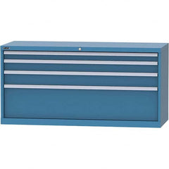 LISTA - 4 Drawer, 84 Compartment Bright Blue Steel Modular Storage Cabinet - Exact Tool & Supply