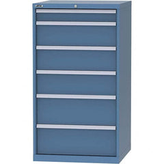 LISTA - 6 Drawer, 45 Compartment Bright Blue Steel Modular Storage Cabinet - Exact Tool & Supply