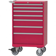LISTA - 7 Drawer, 124 Compartment Red Steel Modular Storage Cabinet - Exact Tool & Supply