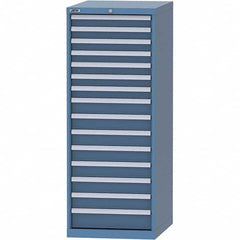 LISTA - 15 Drawer, 99 Compartment Bright Blue Steel Modular Storage Cabinet - Exact Tool & Supply