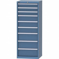 LISTA - 9 Drawer, 84 Compartment Bright Blue Steel Modular Storage Cabinet - Exact Tool & Supply