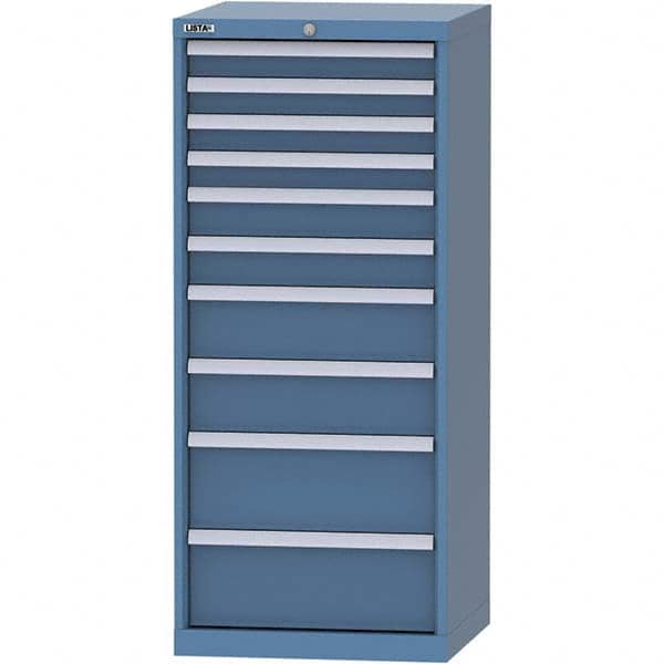 LISTA - 10 Drawer, 84 Compartment Bright Blue Steel Modular Storage Cabinet - Exact Tool & Supply