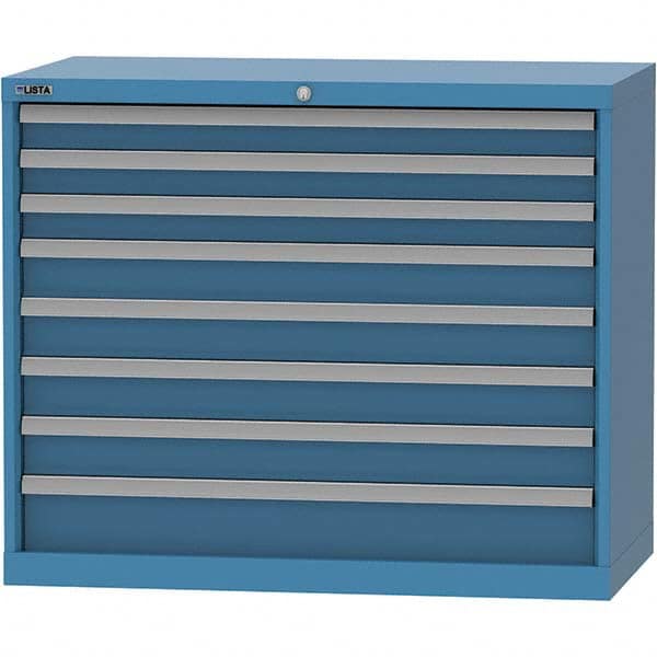 LISTA - 8 Drawer, 84 Compartment Bright Blue Steel Modular Storage Cabinet - Exact Tool & Supply