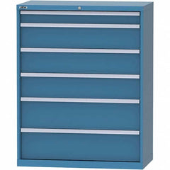 LISTA - 6 Drawer, 84 Compartment Bright Blue Steel Modular Storage Cabinet - Exact Tool & Supply