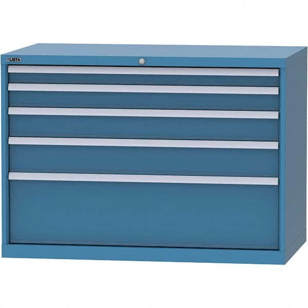 LISTA - 5 Drawer, 99 Compartment Bright Blue Steel Modular Storage Cabinet - Exact Tool & Supply