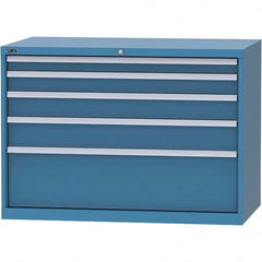 LISTA - 5 Drawer, 99 Compartment Bright Blue Steel Modular Storage Cabinet - Exact Tool & Supply