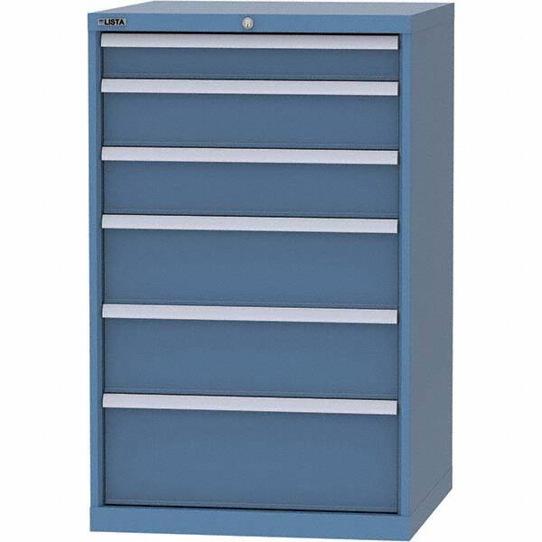 LISTA - 6 Drawer, 45 Compartment Bright Blue Steel Modular Storage Cabinet - Exact Tool & Supply