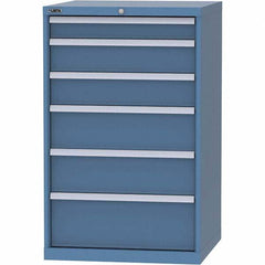 LISTA - 6 Drawer, 45 Compartment Bright Blue Steel Modular Storage Cabinet - Exact Tool & Supply