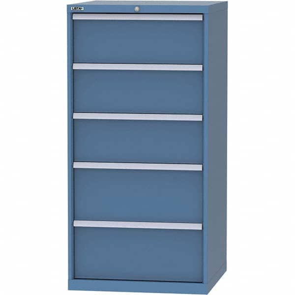 LISTA - 5 Drawer, 45 Compartment Bright Blue Steel Modular Storage Cabinet - Exact Tool & Supply