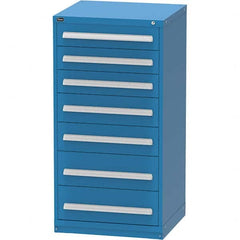 Vidmar - 7 Drawer Bright Blue Steel Modular Storage Cabinet - Exact Tool & Supply
