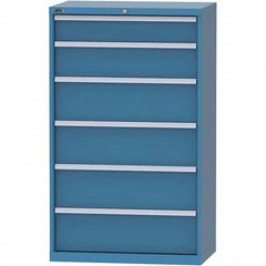 LISTA - 6 Drawer, 84 Compartment Bright Blue Steel Modular Storage Cabinet - Exact Tool & Supply
