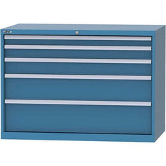 LISTA - 5 Drawer, 99 Compartment Bright Blue Steel Modular Storage Cabinet - Exact Tool & Supply