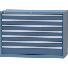 LISTA - 7 Drawer, 99 Compartment Bright Blue Steel Modular Storage Cabinet - Exact Tool & Supply
