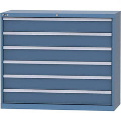 LISTA - 6 Drawer, 99 Compartment Bright Blue Steel Modular Storage Cabinet - Exact Tool & Supply