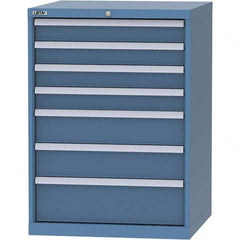 LISTA - 7 Drawer, 45 Compartment Bright Blue Steel Modular Storage Cabinet - Exact Tool & Supply
