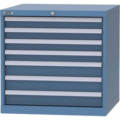 LISTA - 7 Drawer, 45 Compartment Bright Blue Steel Modular Storage Cabinet - Exact Tool & Supply
