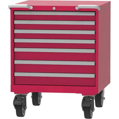 LISTA - 7 Drawer, 45 Compartment Red Steel Modular Storage Cabinet - Exact Tool & Supply