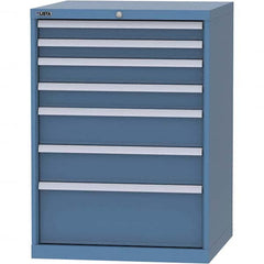 LISTA - 7 Drawer, 45 Compartment Bright Blue Steel Modular Storage Cabinet - Exact Tool & Supply