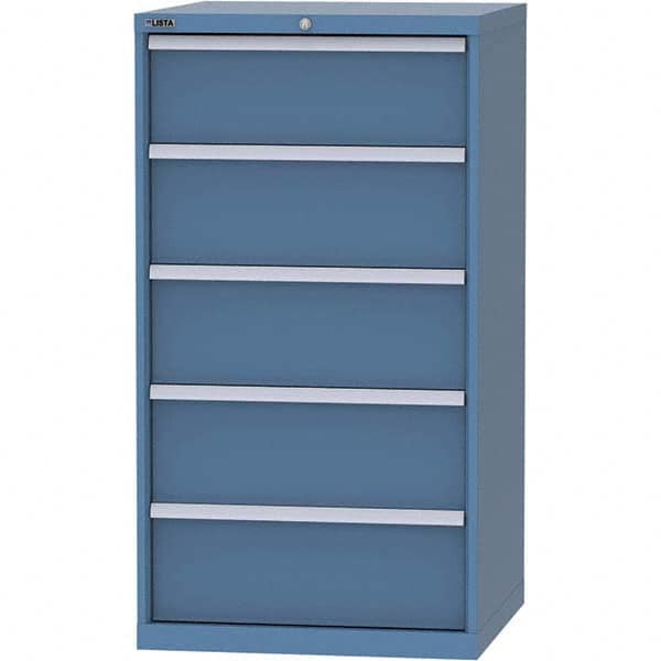 LISTA - 5 Drawer, 45 Compartment Bright Blue Steel Modular Storage Cabinet - Exact Tool & Supply