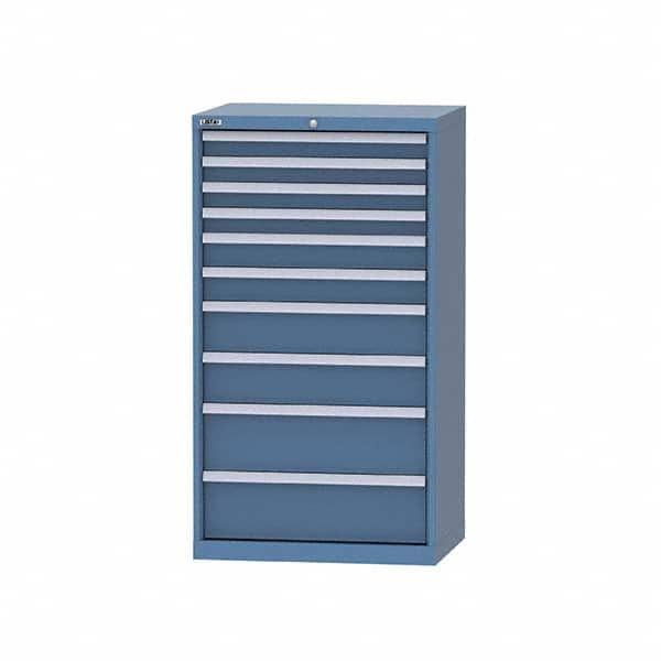 LISTA - 8 Drawer, 124 Compartment Bright Blue Steel Modular Storage Cabinet - Exact Tool & Supply