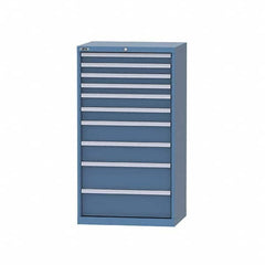 LISTA - 8 Drawer, 124 Compartment Bright Blue Steel Modular Storage Cabinet - Exact Tool & Supply