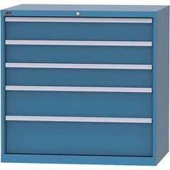 LISTA - 4 Drawer, 99 Compartment Bright Blue Steel Modular Storage Cabinet - Exact Tool & Supply
