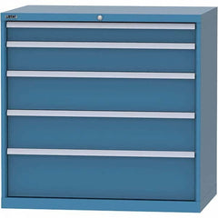 LISTA - 5 Drawer, 99 Compartment Bright Blue Steel Modular Storage Cabinet - Exact Tool & Supply