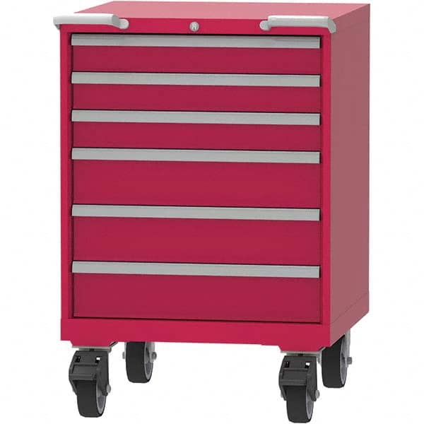 LISTA - 6 Drawer, 45 Compartment Red Steel Modular Storage Cabinet - Exact Tool & Supply