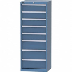 LISTA - 8 Drawer, 84 Compartment Bright Blue Steel Modular Storage Cabinet - Exact Tool & Supply