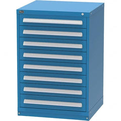 Vidmar - 8 Drawer, 344 Compartment Bright Blue Steel Modular Storage Cabinet - Exact Tool & Supply