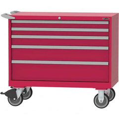 LISTA - 5 Drawer, 84 Compartment Bright Blue Steel Modular Storage Cabinet - Exact Tool & Supply