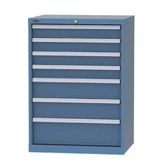 LISTA - 6 Drawer, 124 Compartment Bright Blue Steel Modular Storage Cabinet - Exact Tool & Supply
