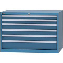 LISTA - 6 Drawer, 84 Compartment Bright Blue Steel Modular Storage Cabinet - Exact Tool & Supply