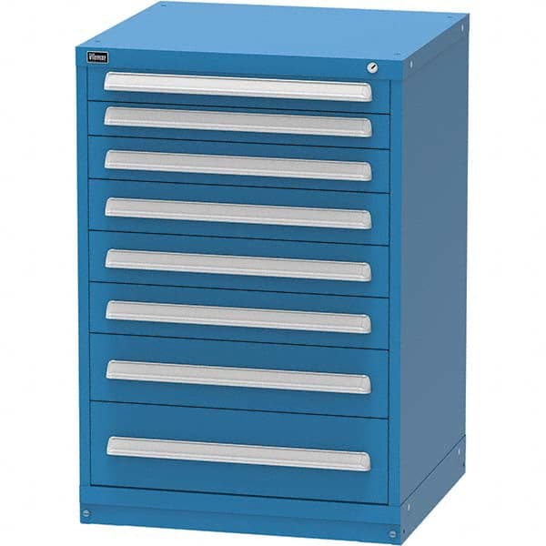 Vidmar - 8 Drawer Bright Blue Steel Modular Storage Cabinet - Exact Tool & Supply