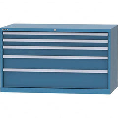 LISTA - 5 Drawer, 99 Compartment Bright Blue Steel Modular Storage Cabinet - Exact Tool & Supply