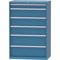 LISTA - 6 Drawer, 84 Compartment Bright Blue Steel Modular Storage Cabinet - Exact Tool & Supply