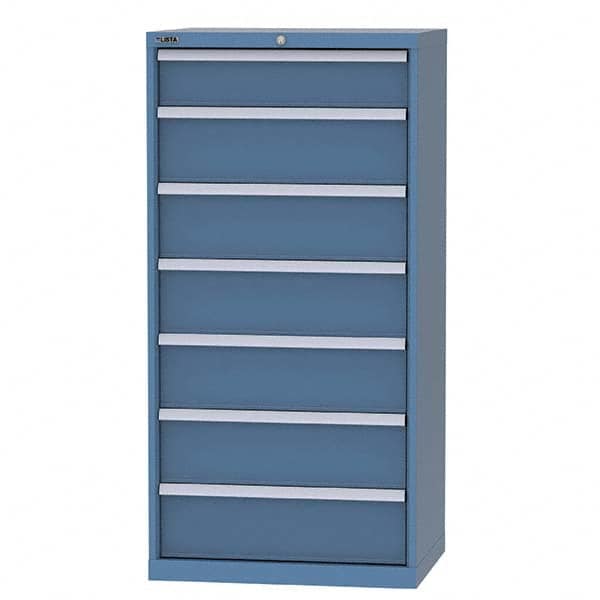 LISTA - 6 Drawer, 124 Compartment Bright Blue Steel Modular Storage Cabinet - Exact Tool & Supply
