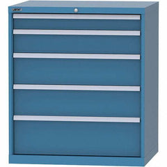 LISTA - 5 Drawer, 84 Compartment Bright Blue Steel Modular Storage Cabinet - Exact Tool & Supply