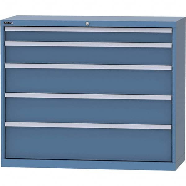 LISTA - 5 Drawer, 99 Compartment Bright Blue Steel Modular Storage Cabinet - Exact Tool & Supply