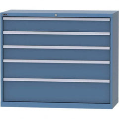 LISTA - 5 Drawer, 99 Compartment Bright Blue Steel Modular Storage Cabinet - Exact Tool & Supply