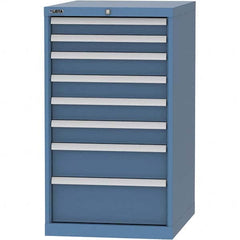 LISTA - 8 Drawer, 99 Compartment Bright Blue Steel Modular Storage Cabinet - Exact Tool & Supply