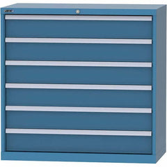 LISTA - 6 Drawer, 84 Compartment Bright Blue Steel Modular Storage Cabinet - Exact Tool & Supply