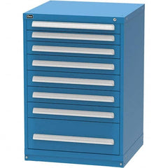 Vidmar - 8 Drawer, 124 Compartment Bright Blue Steel Modular Storage Cabinet - Exact Tool & Supply